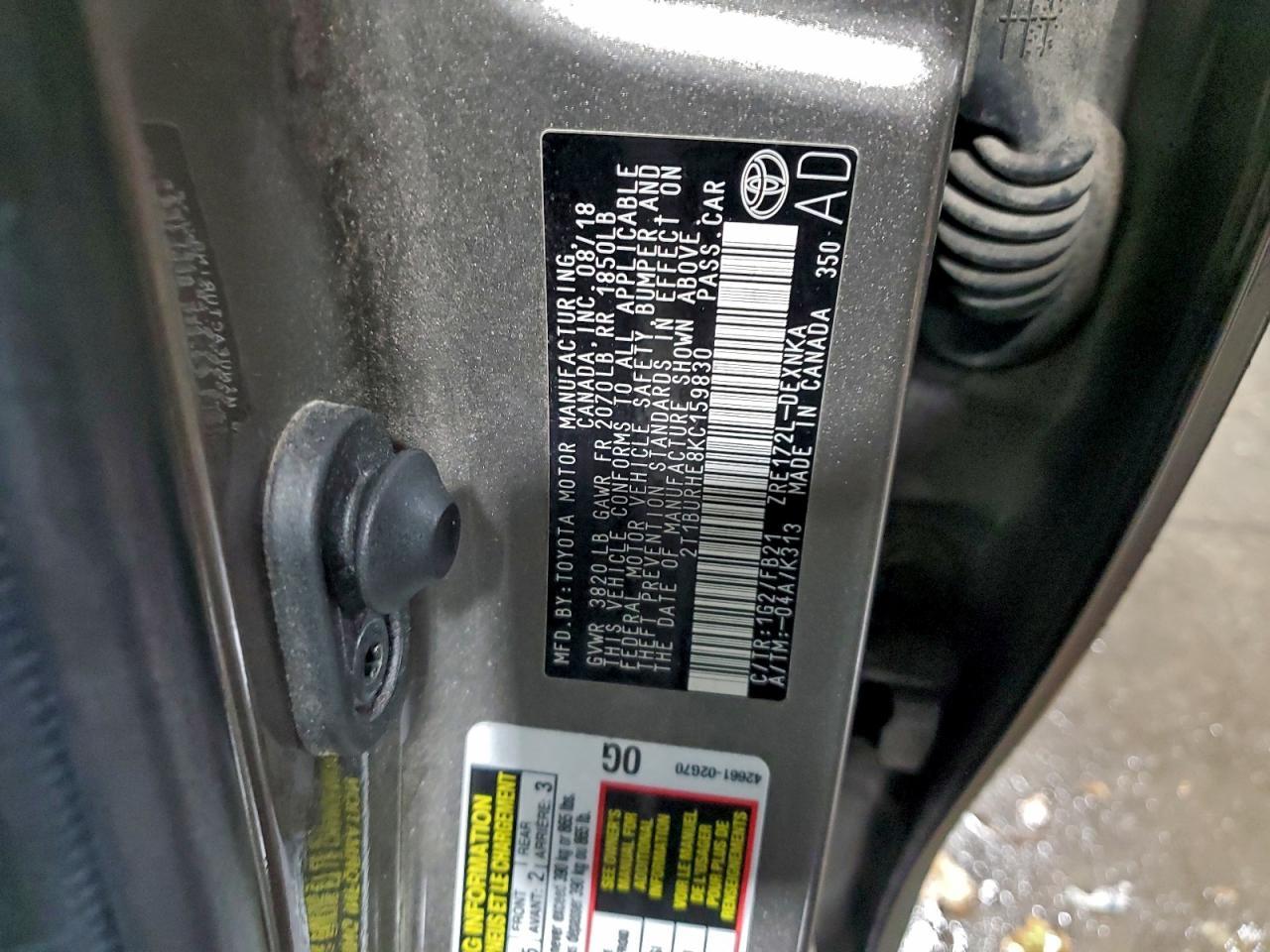 2019 TOYOTA COROLLA