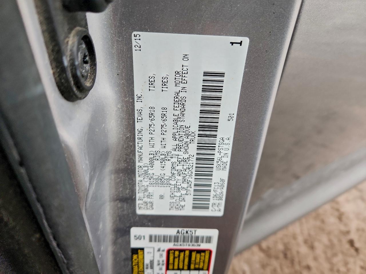 2016 TOYOTA TUNDRA