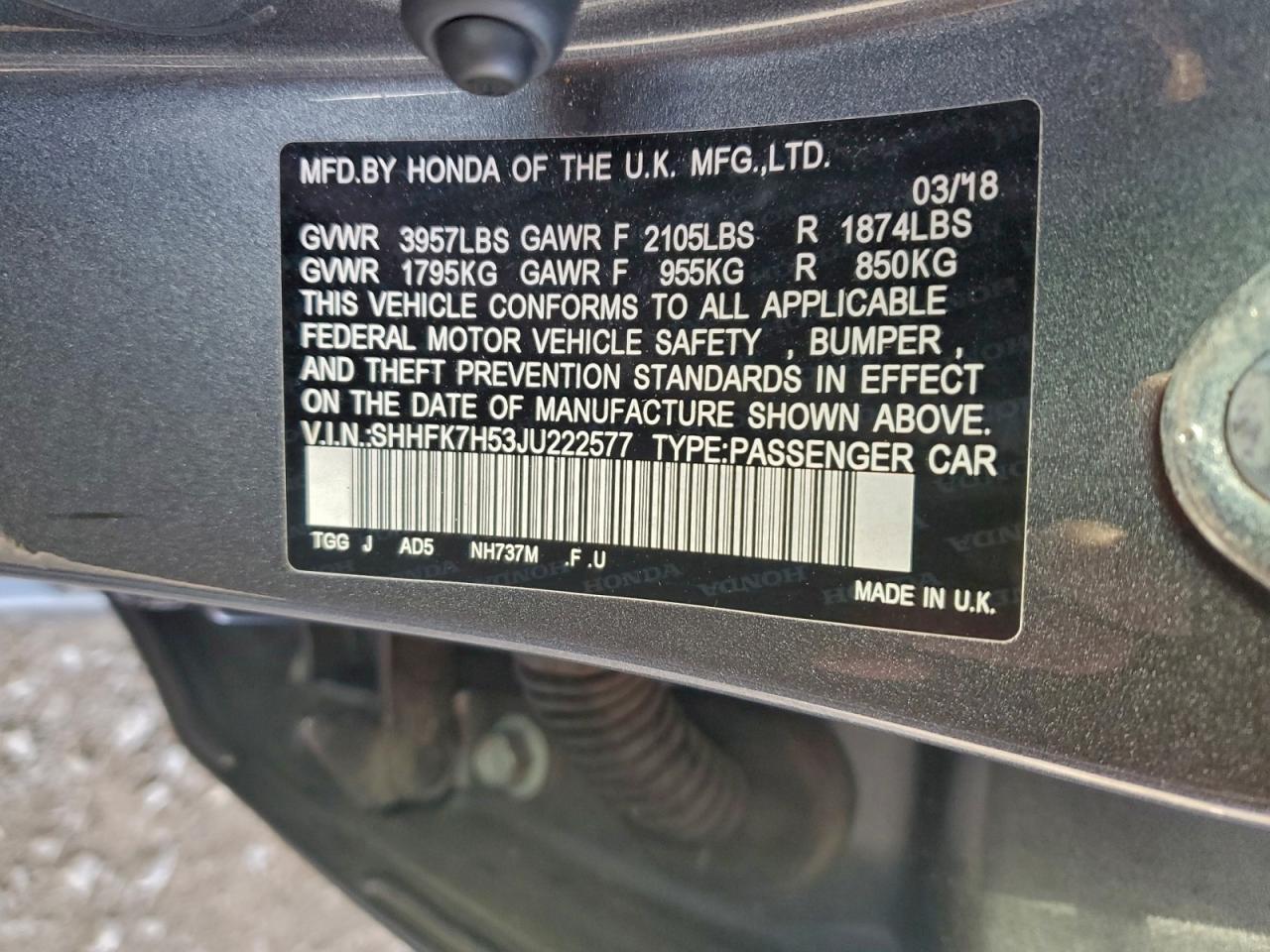2018 HONDA CIVIC