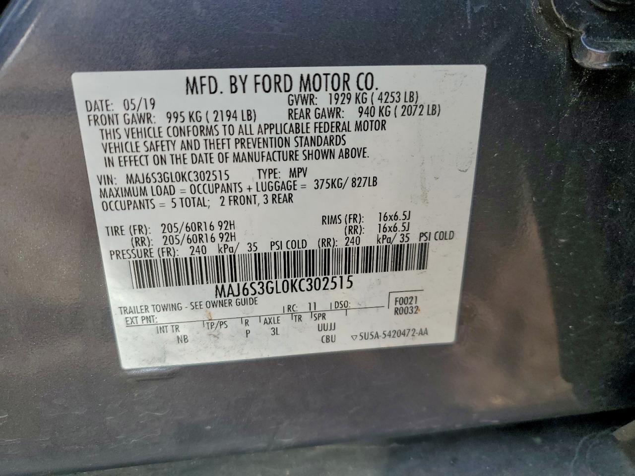 2019 FORD EcoSport