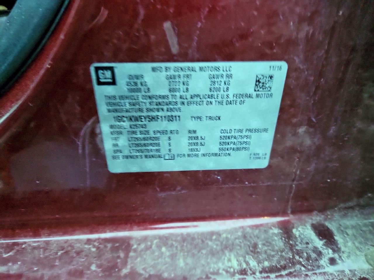 2017 CHEVROLET Silverado 2500