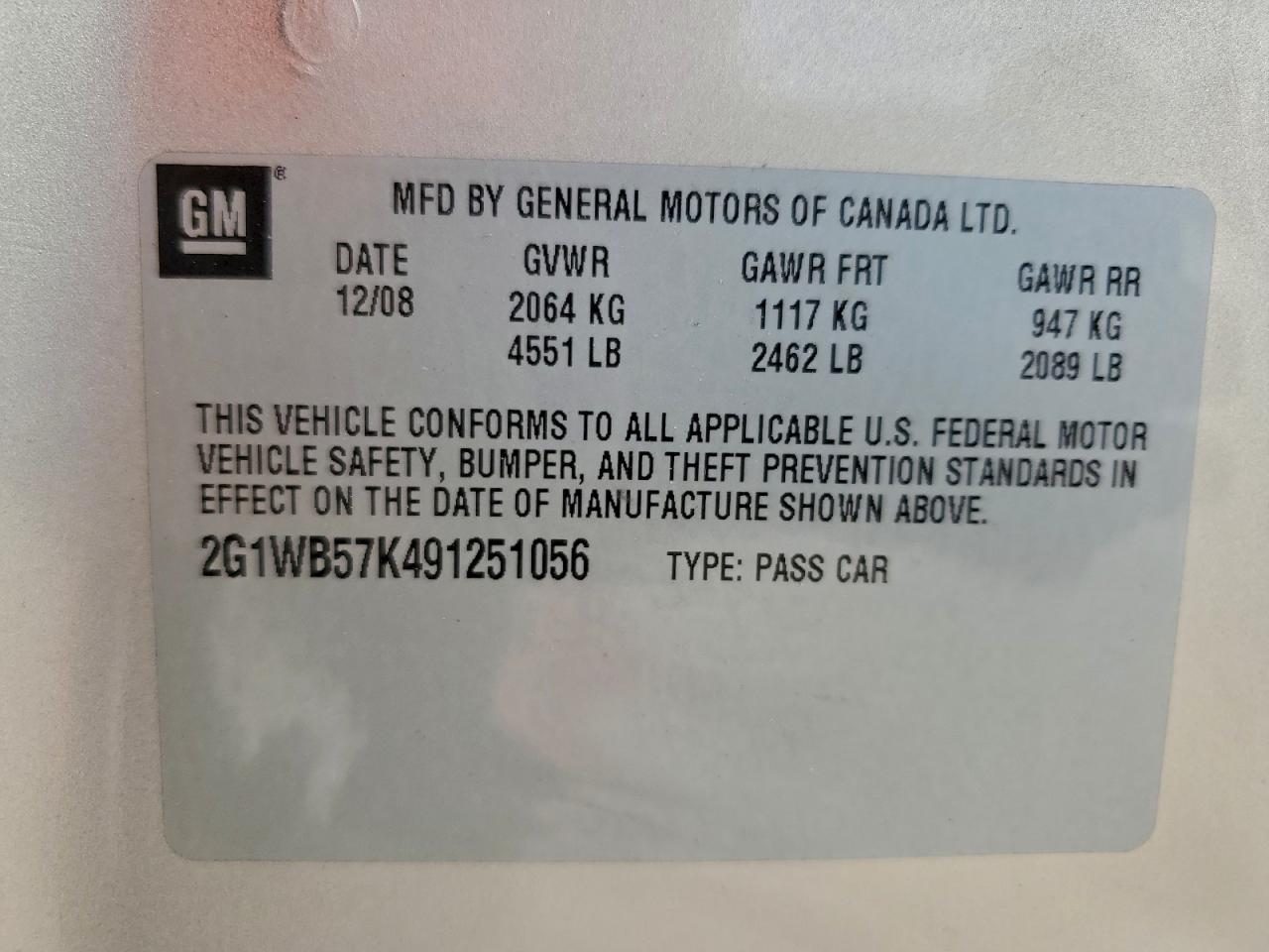 2009 CHEVROLET IMPALA