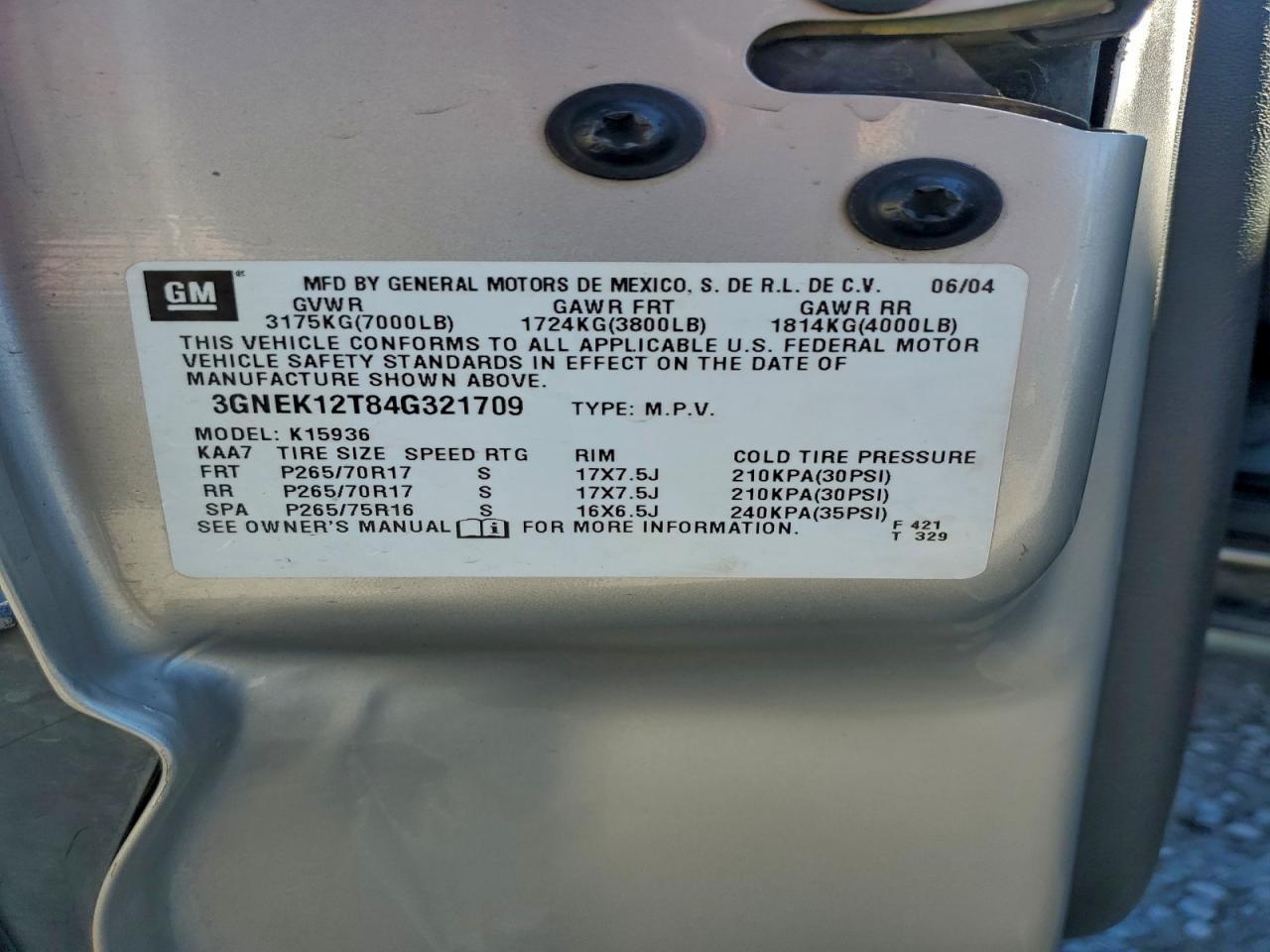 2004 CHEVROLET Avalanche