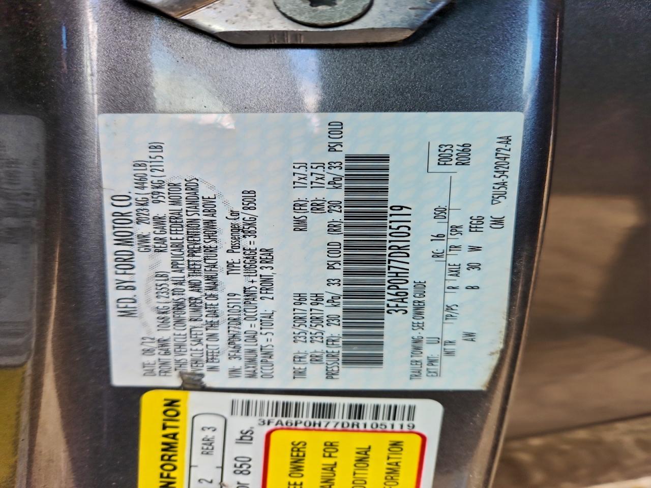 2013 FORD FUSION