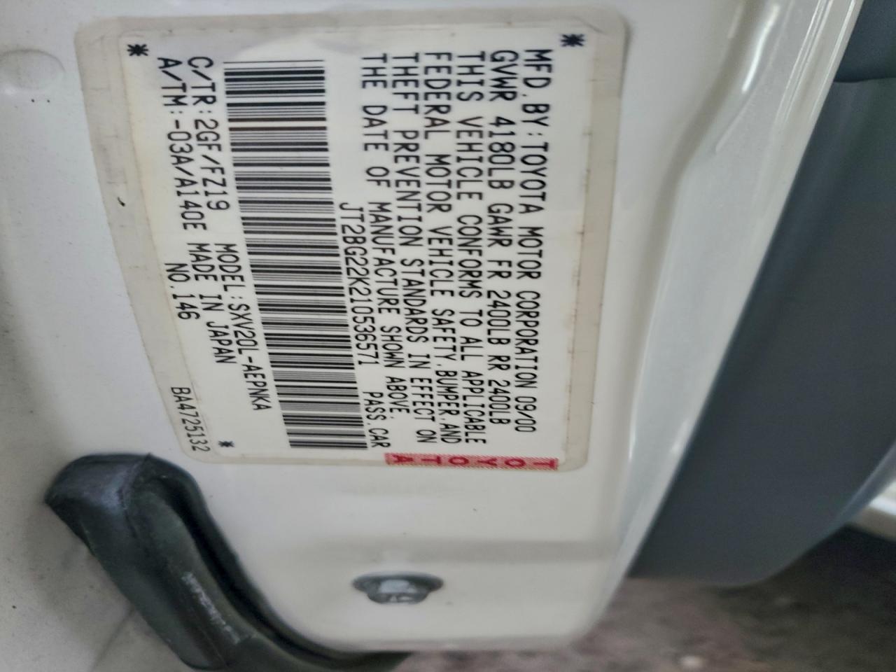 2001 TOYOTA CAMRY