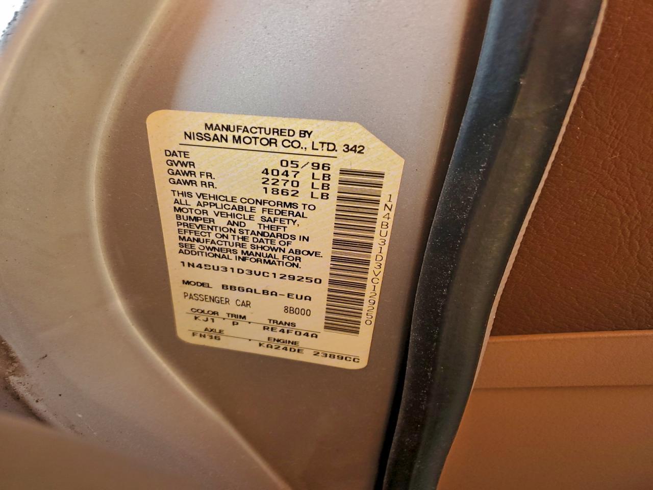 1997 NISSAN ALTIMA