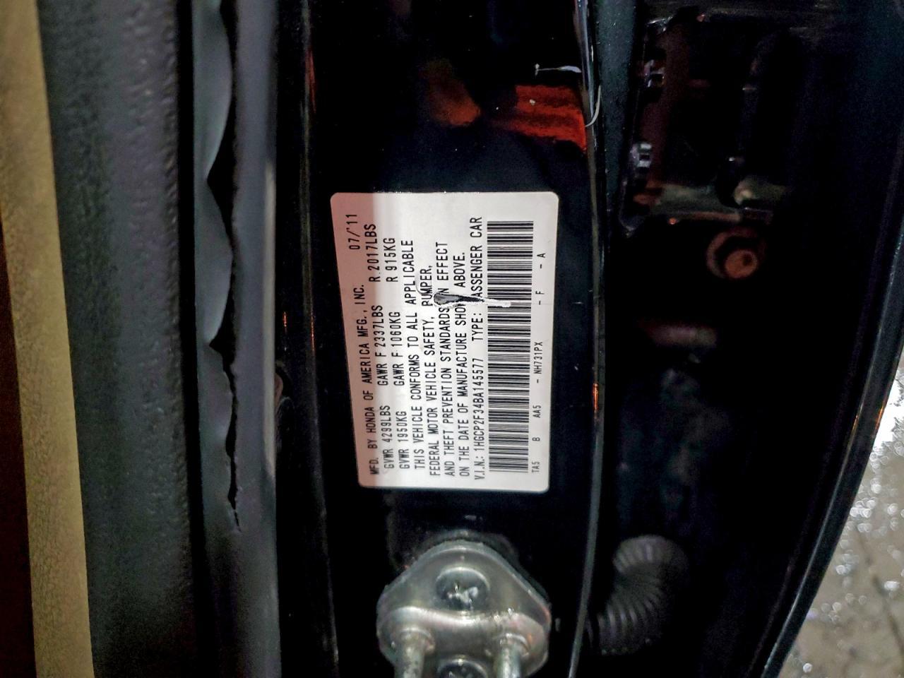 2011 HONDA ACCORD