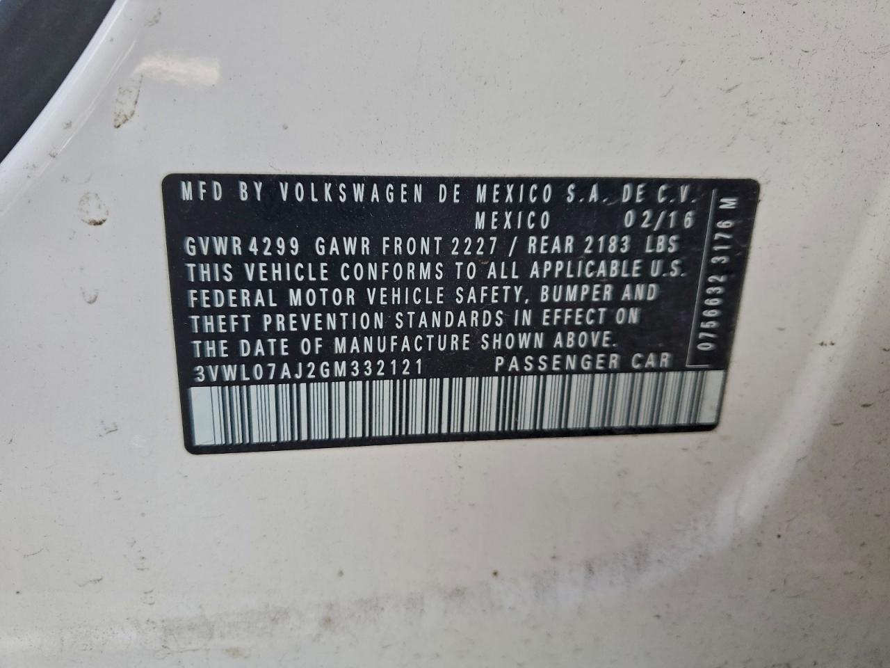 2016 VOLKSWAGEN JETTA