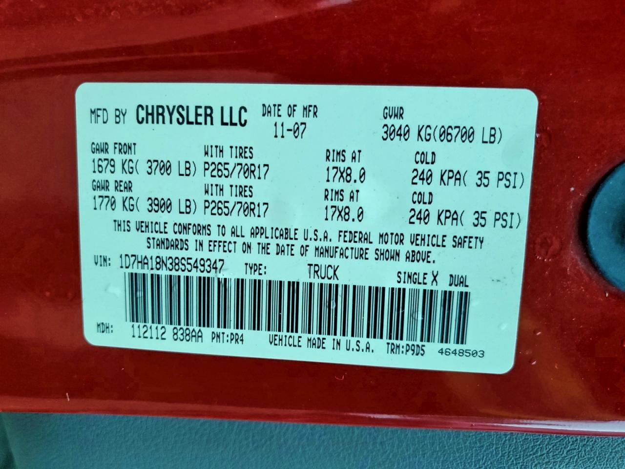 2008 DODGE RAM 1500