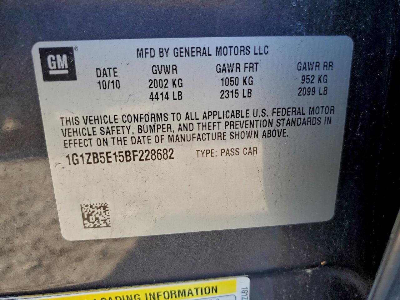 2011 CHEVROLET MALIBU