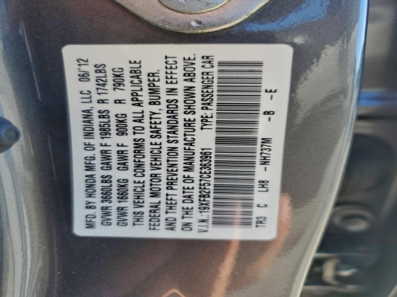 2012 HONDA CIVIC