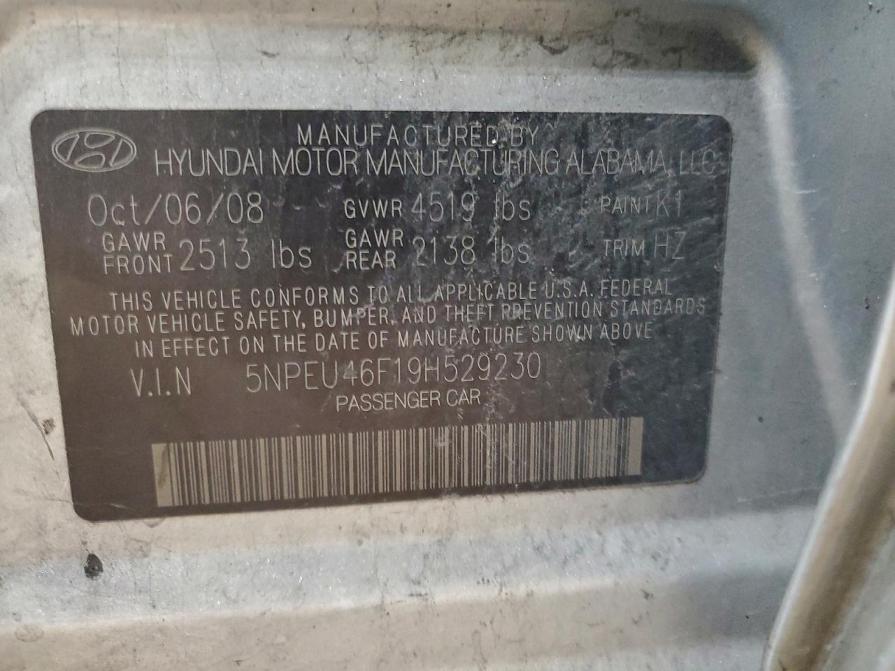 2009 HYUNDAI SONATA