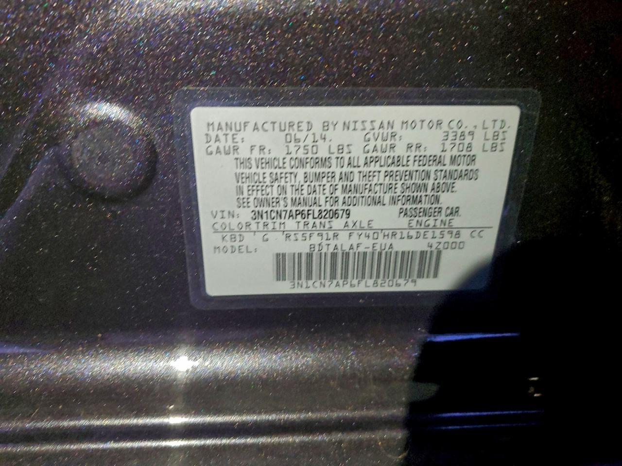 2015 NISSAN VERSA