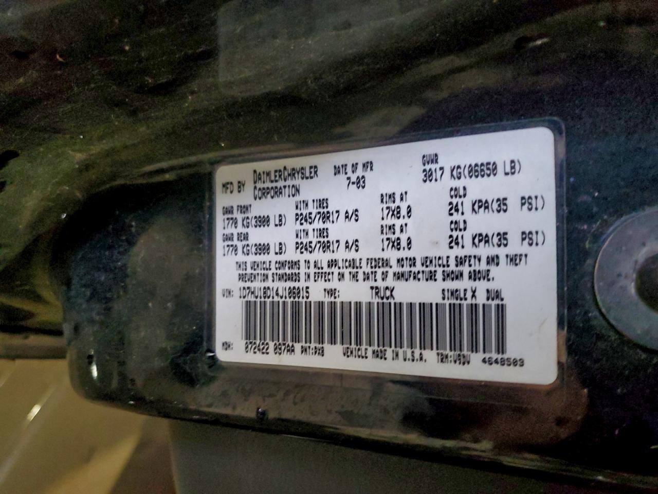 2004 DODGE RAM 1500