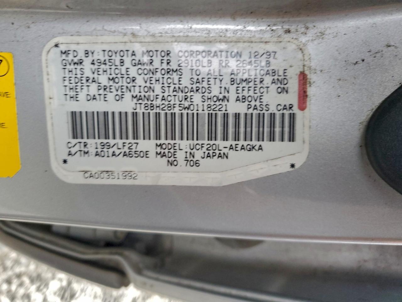 1998 LEXUS Ls 400