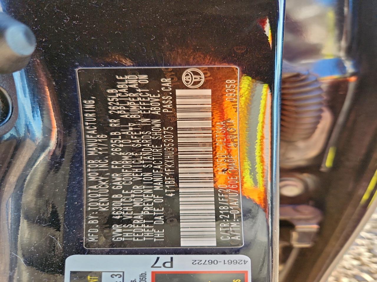 2017 TOYOTA CAMRY