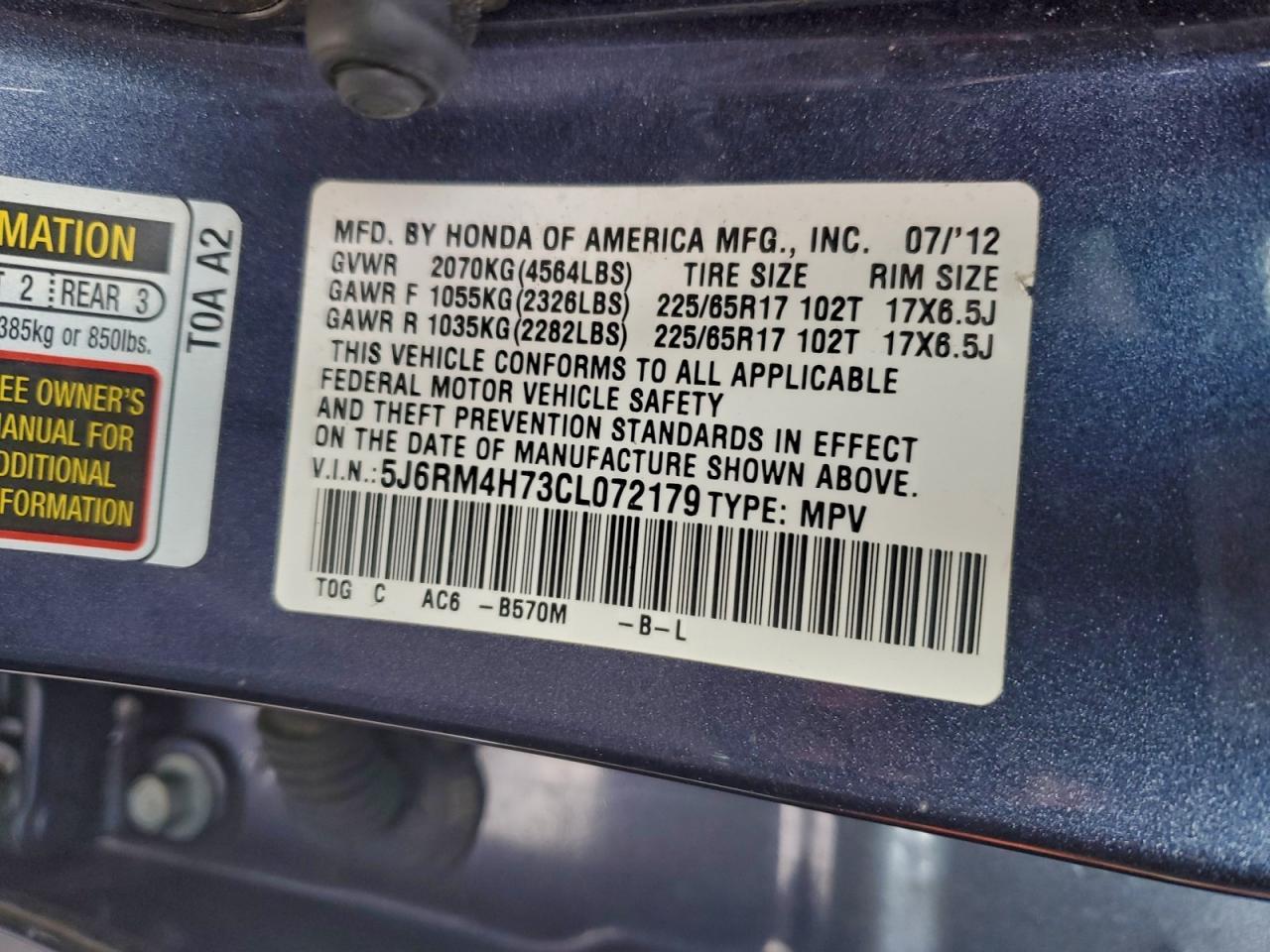 2012 HONDA CR-V