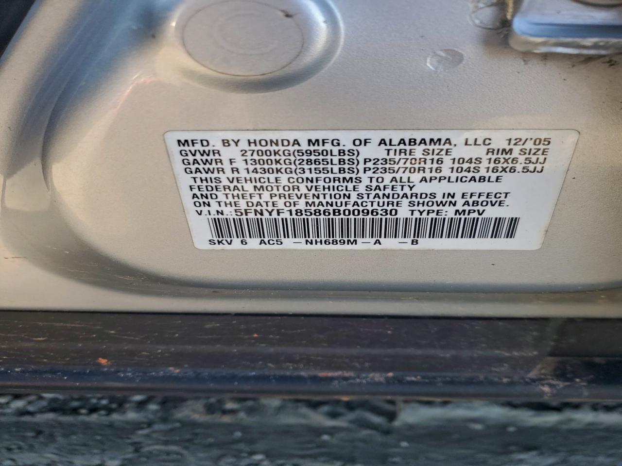 2006 HONDA PILOT