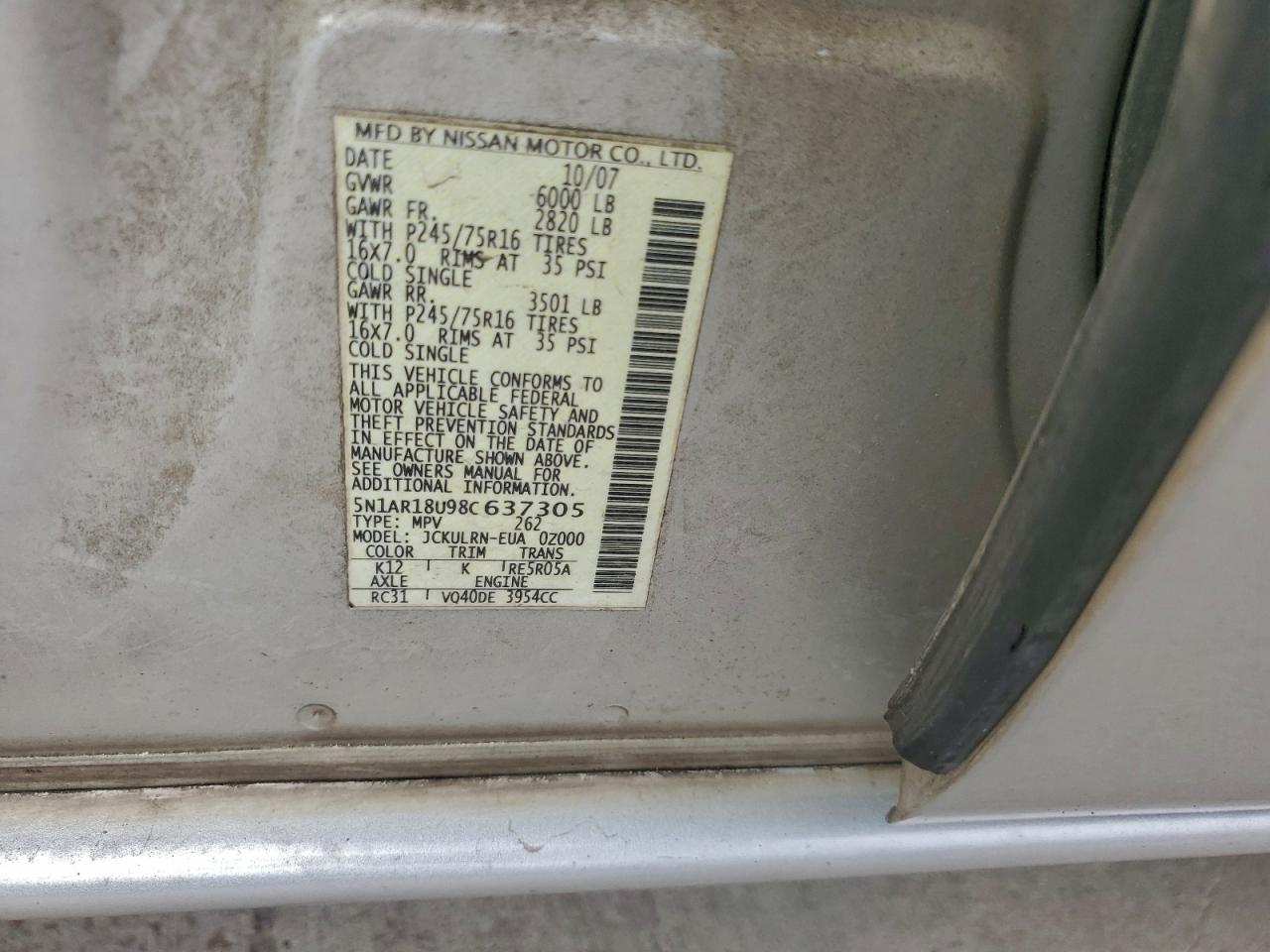 2008 NISSAN PATHFINDER