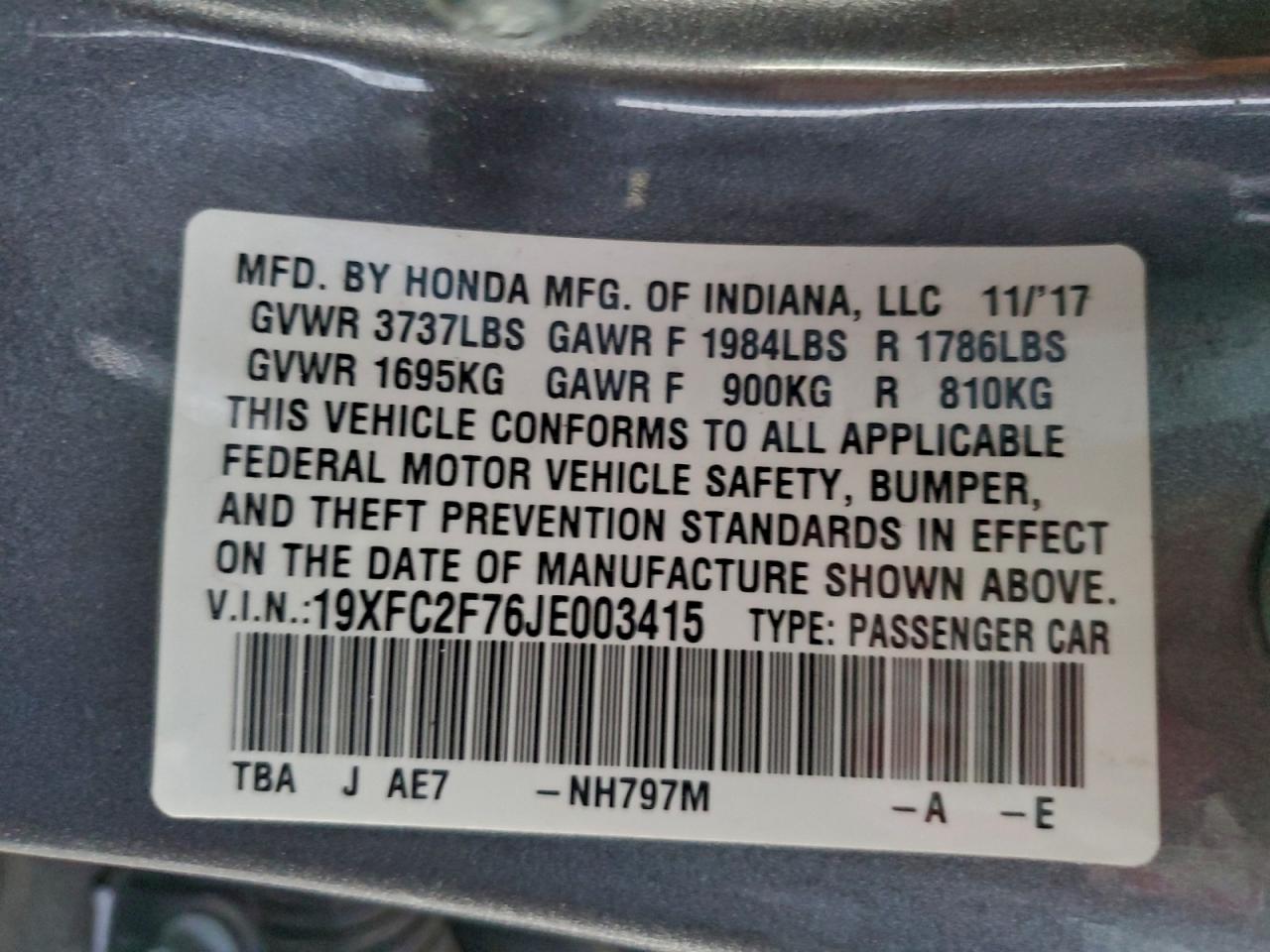 2018 HONDA CIVIC