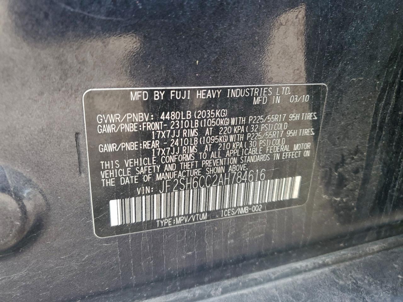 2010 SUBARU FORESTER