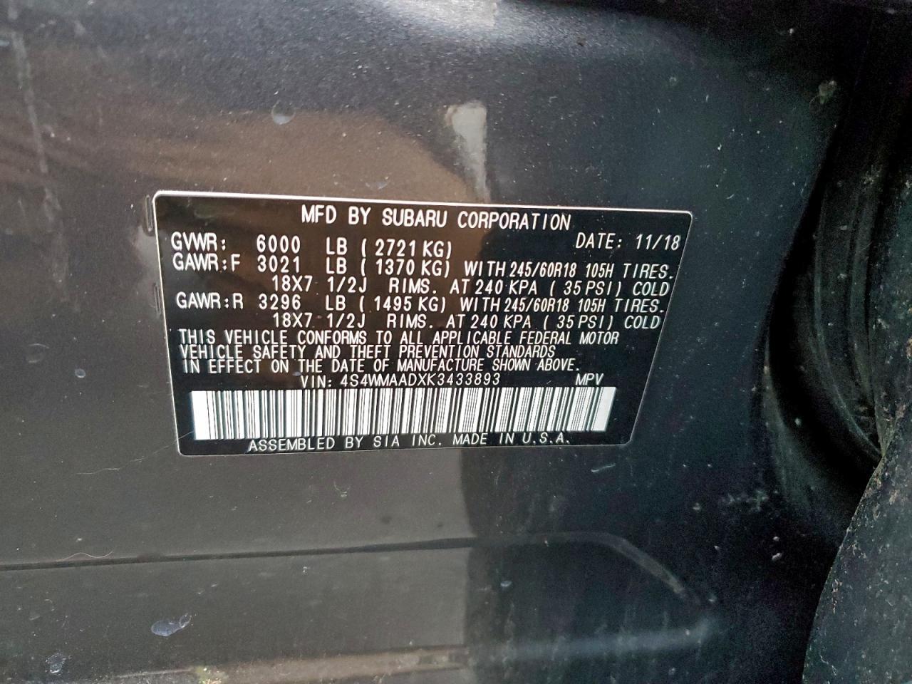 2019 SUBARU Ascent