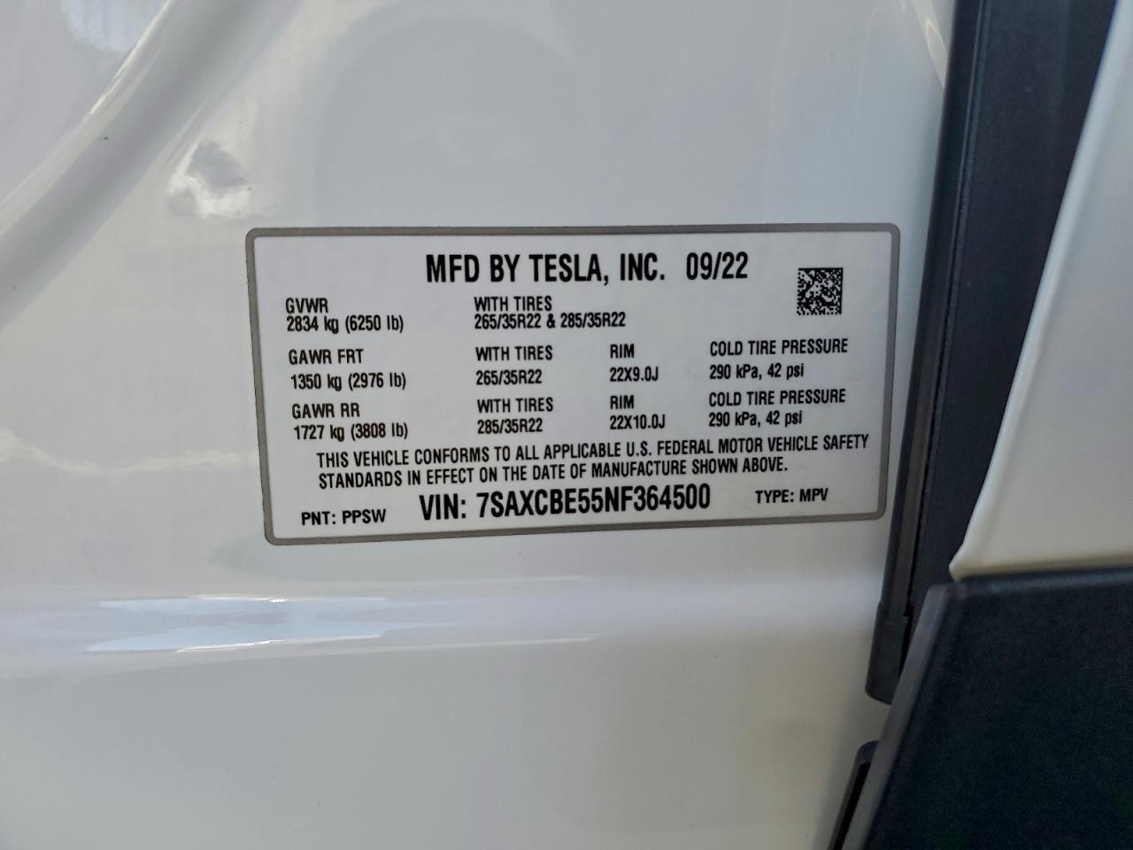 2022 TESLA MODEL X