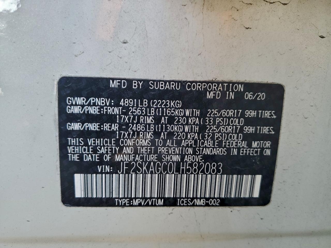 2020 SUBARU FORESTER