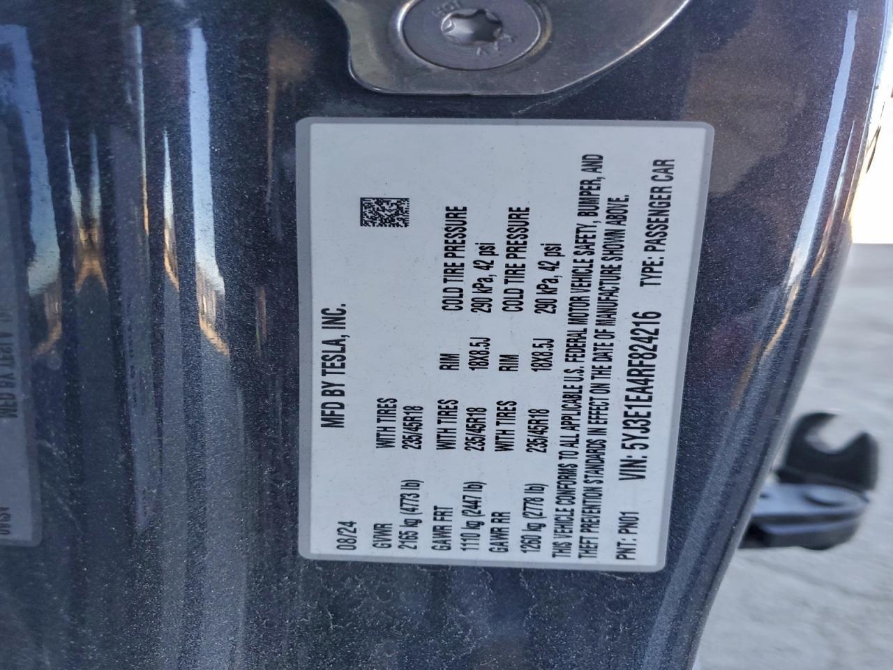 2024 TESLA MODEL 3