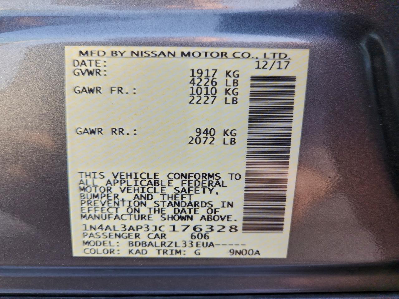 2018 NISSAN ALTIMA