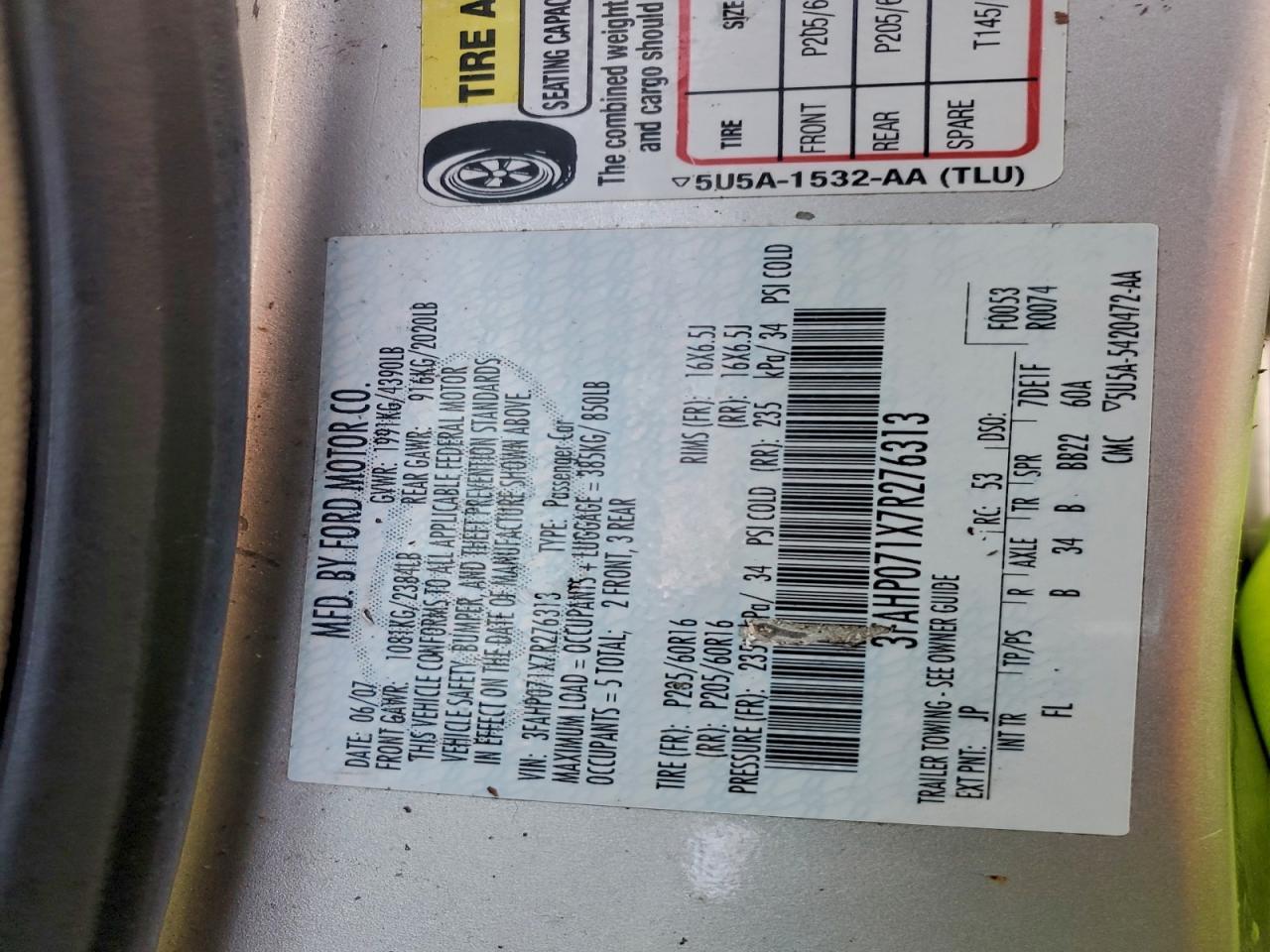 2007 FORD FUSION