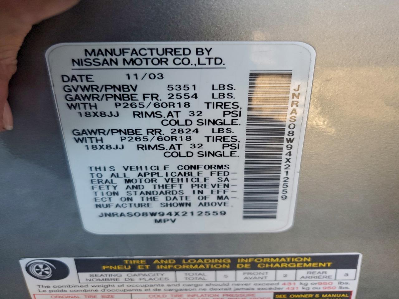 2004 INFINITI FX35