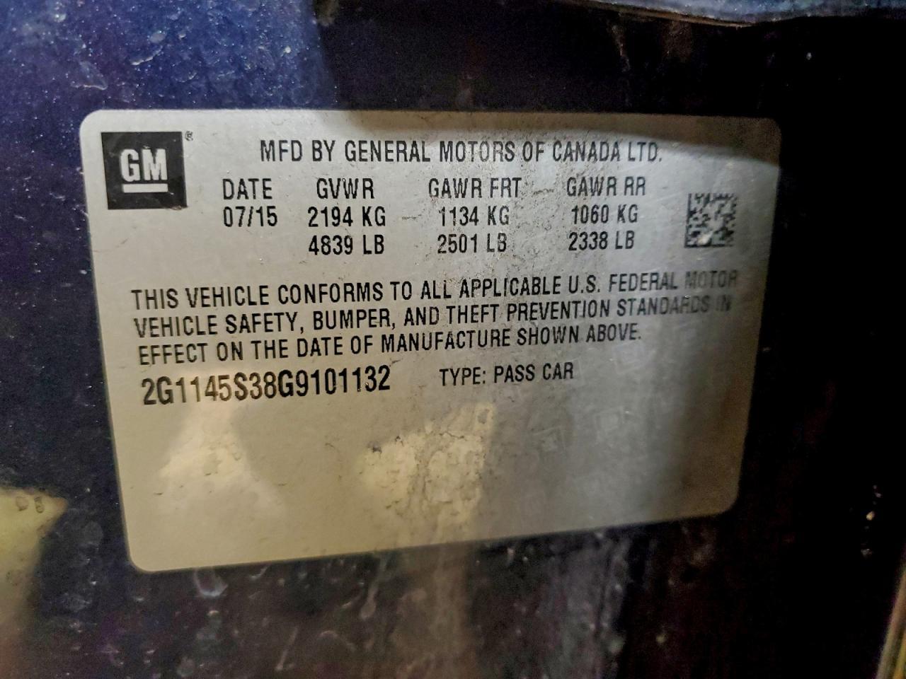 2016 CHEVROLET IMPALA