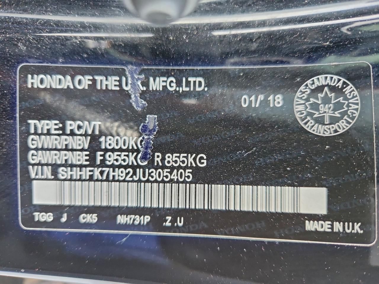 2018 HONDA CIVIC