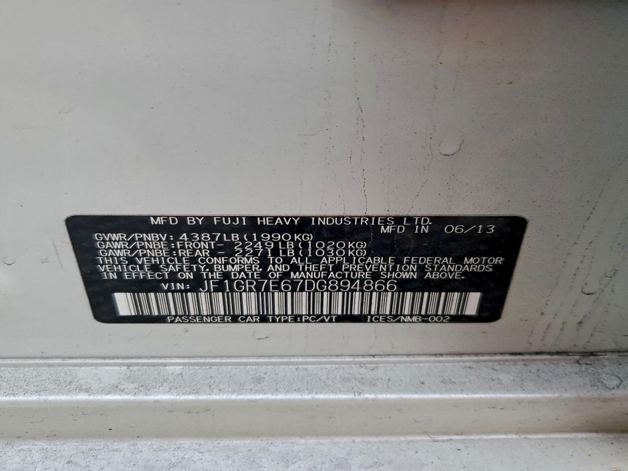 2013 SUBARU IMPREZA