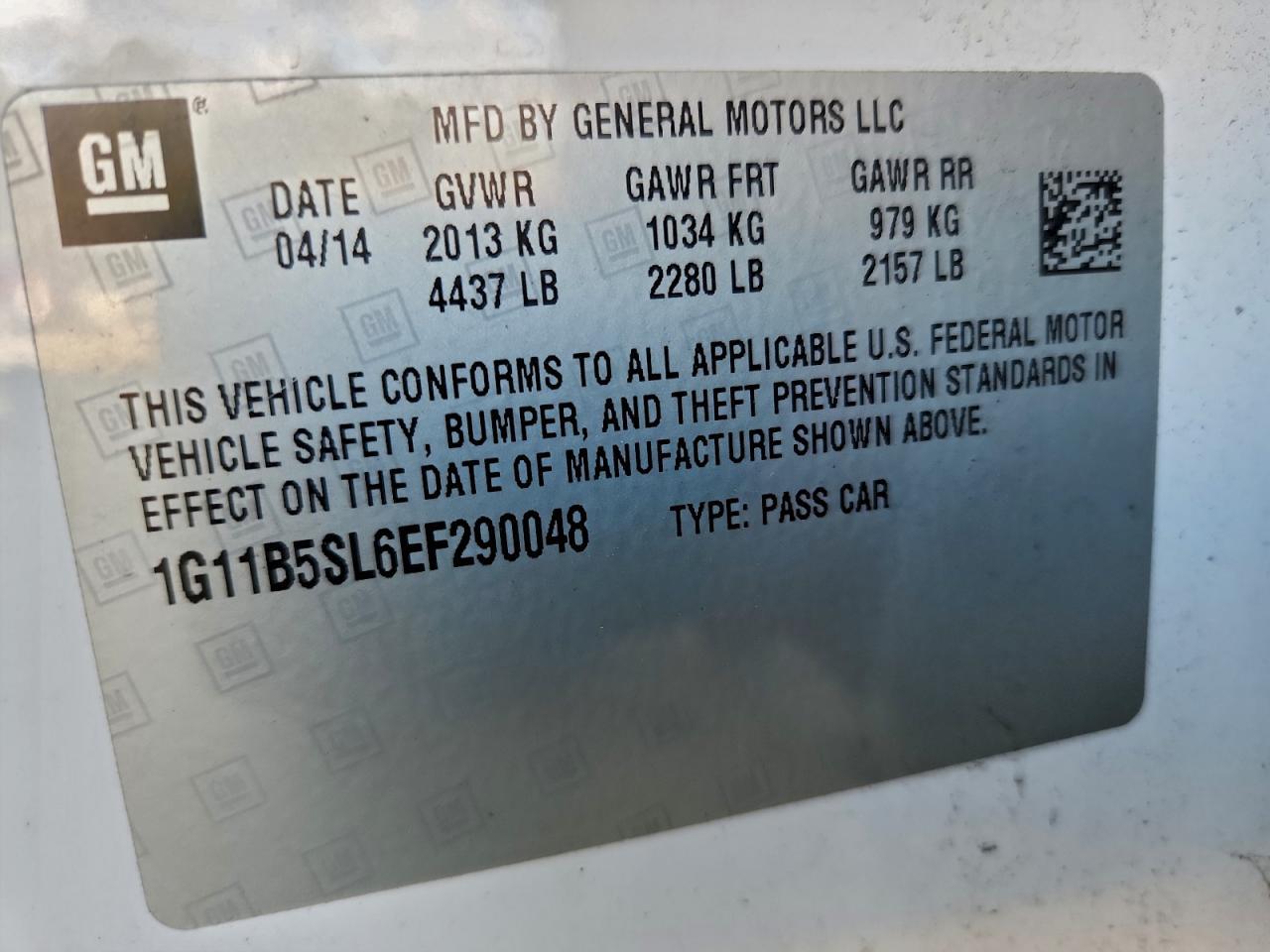 2014 CHEVROLET MALIBU