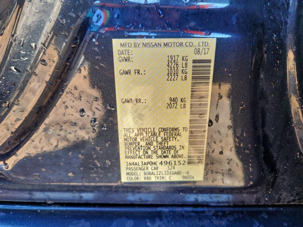 2017 NISSAN ALTIMA