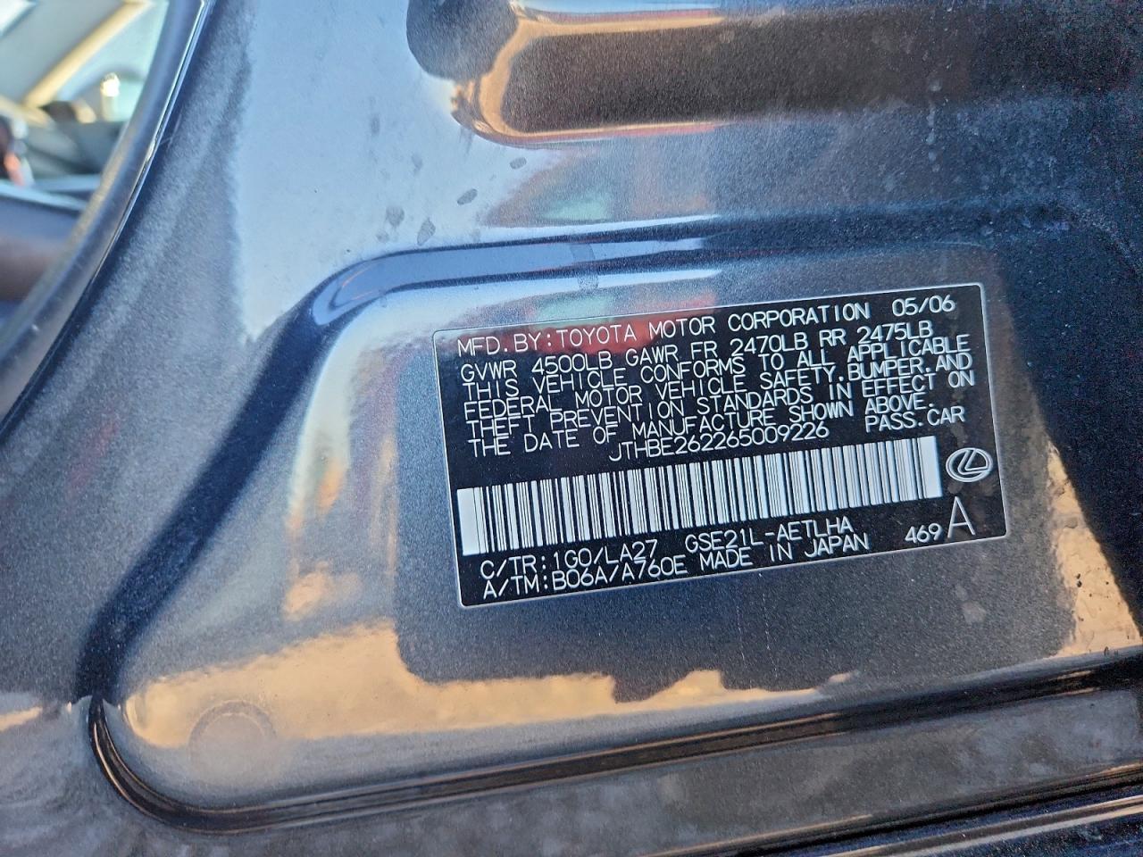 2006 LEXUS IS 350