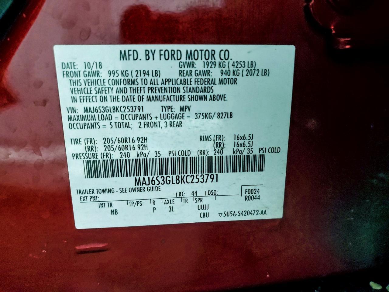 2019 FORD EcoSport