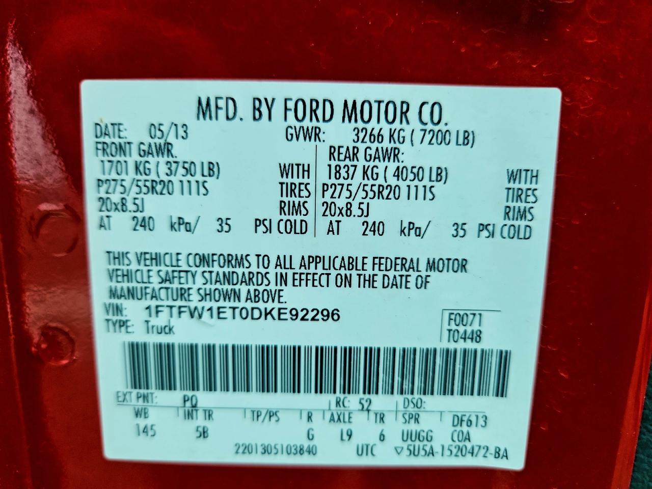 2013 FORD F-150 Lightning