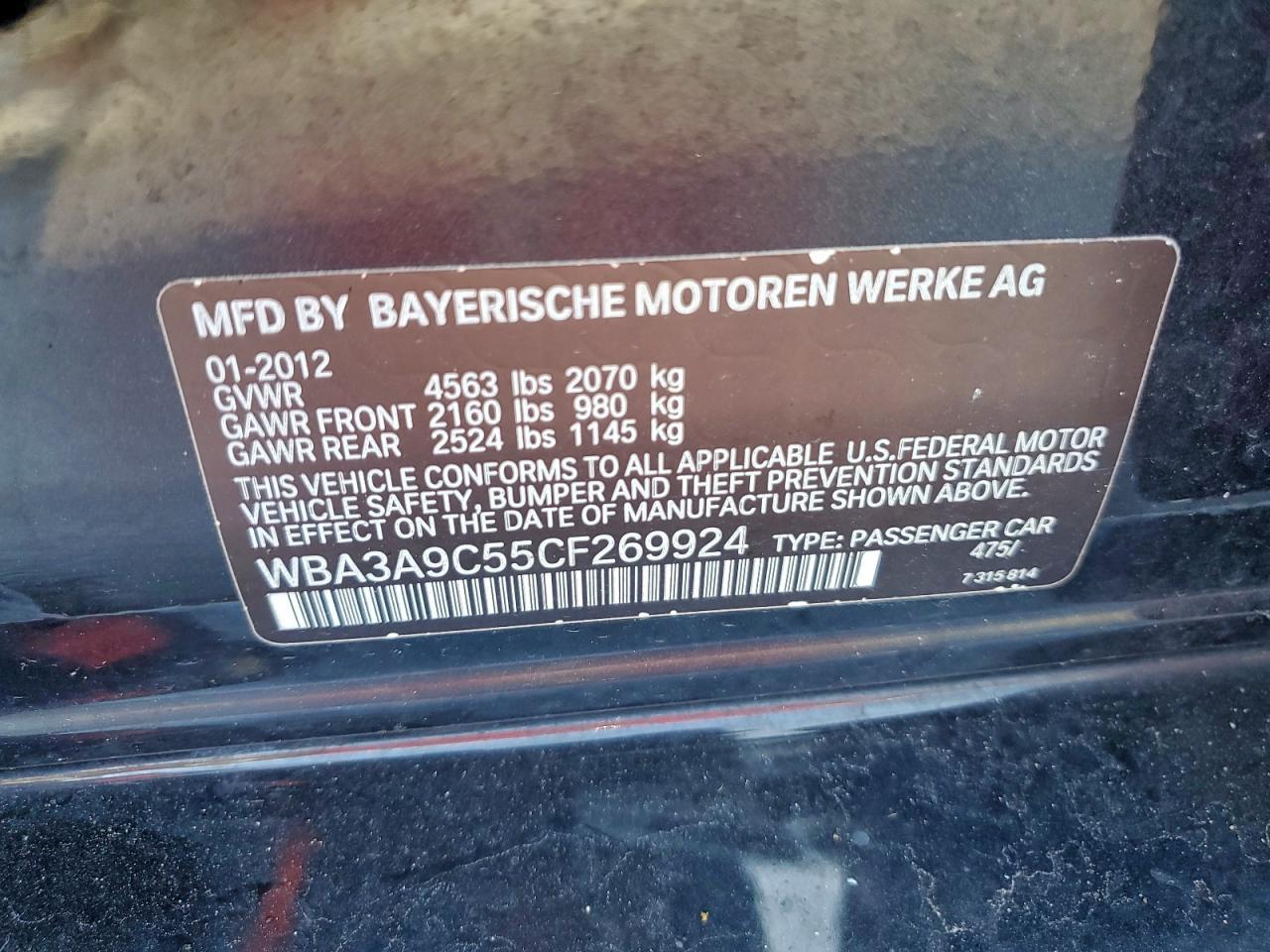 2012 BMW 3 SERIES
