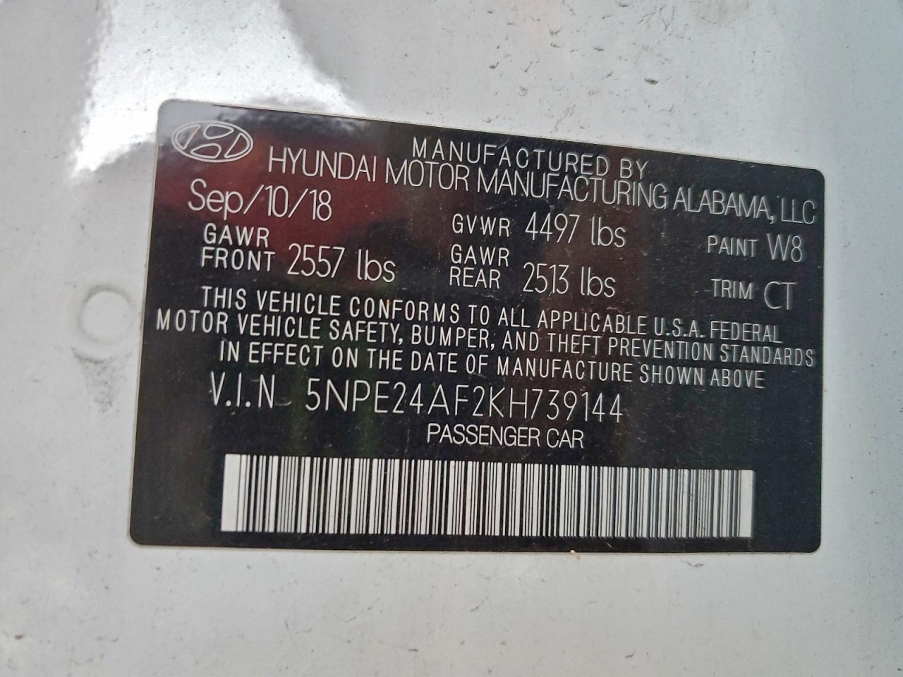 2019 HYUNDAI SONATA