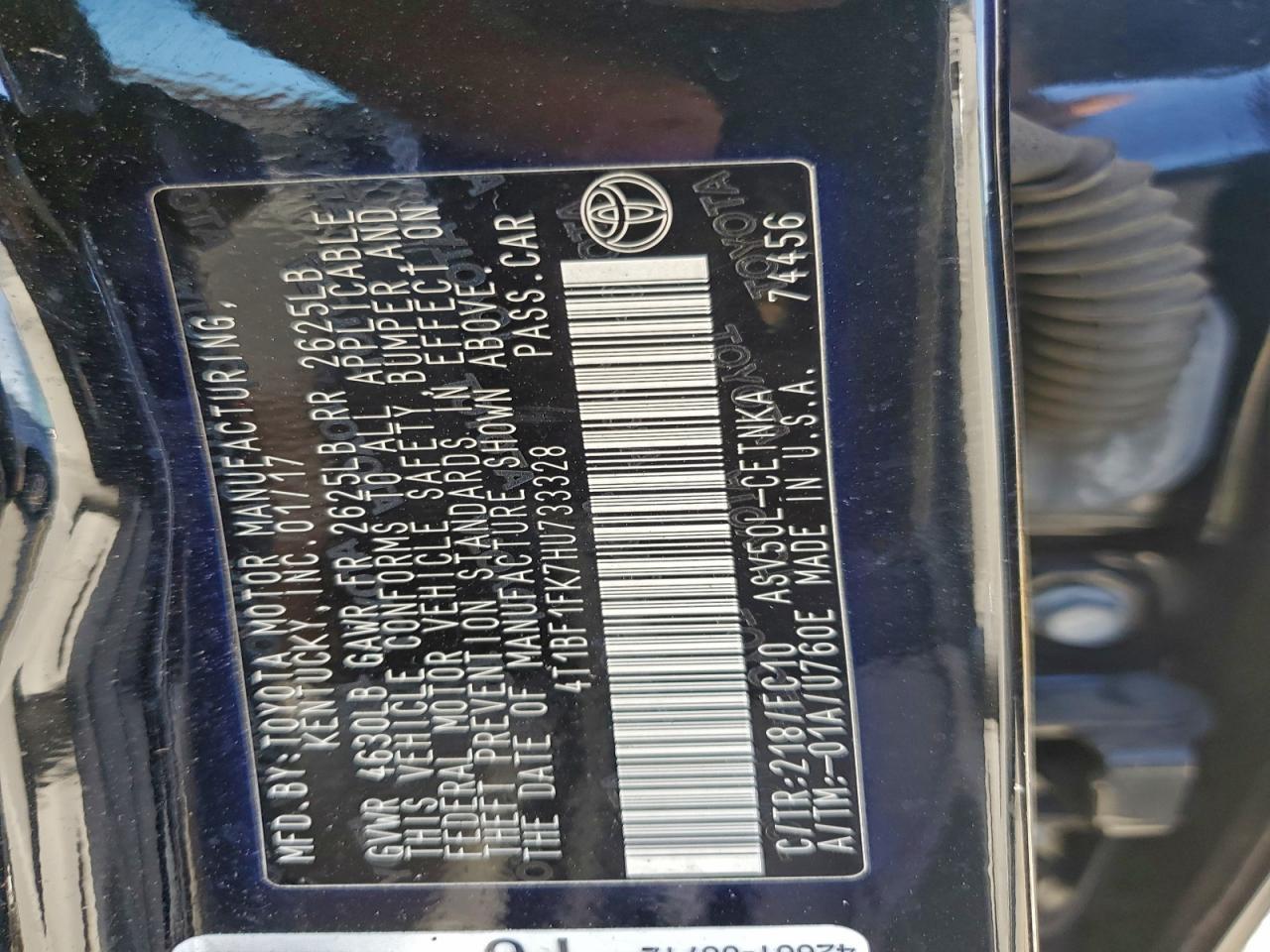 2017 TOYOTA CAMRY