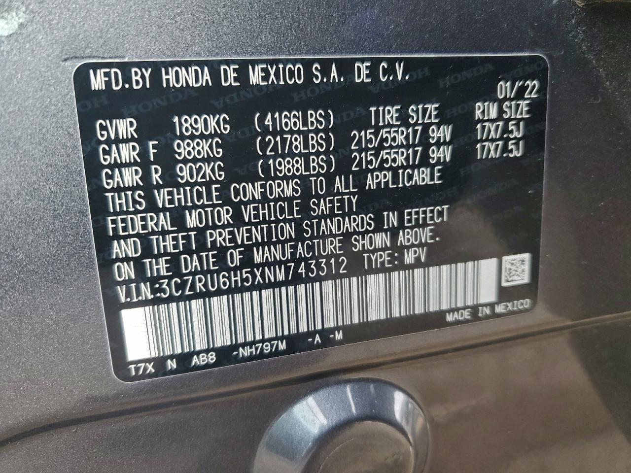 2022 HONDA HR-V
