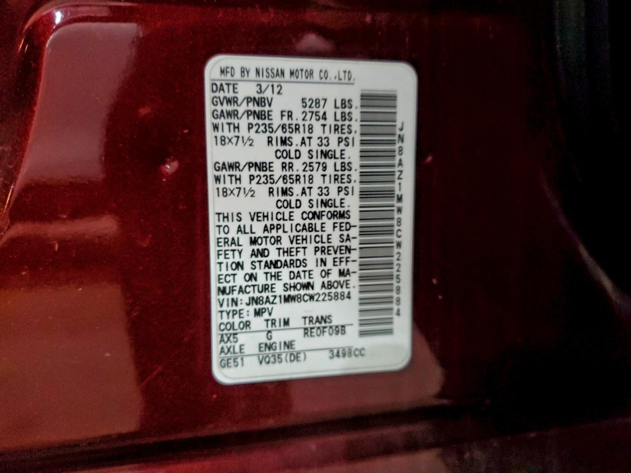 2012 NISSAN MURANO