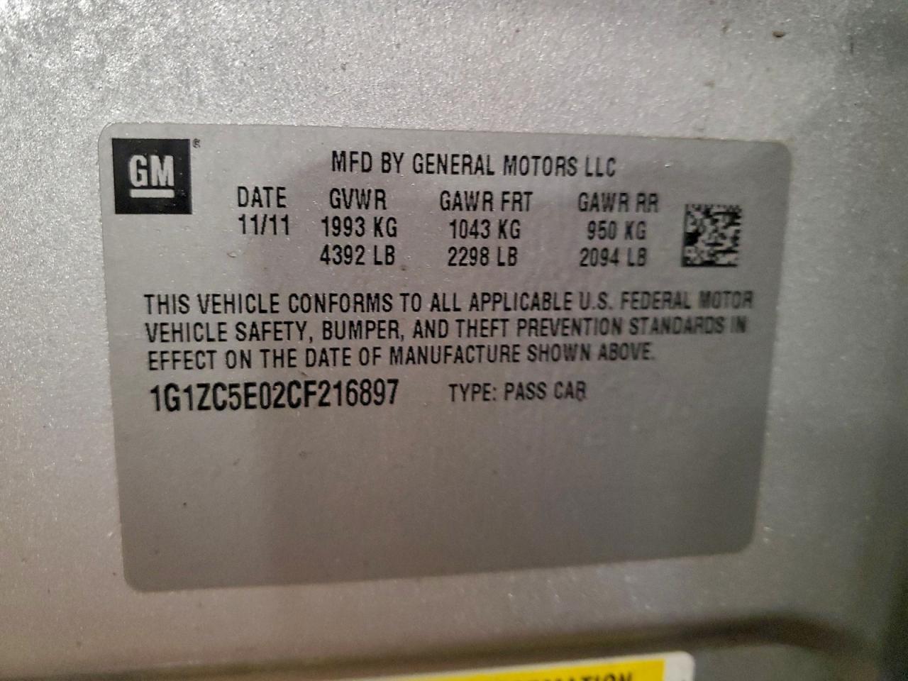 2012 CHEVROLET MALIBU