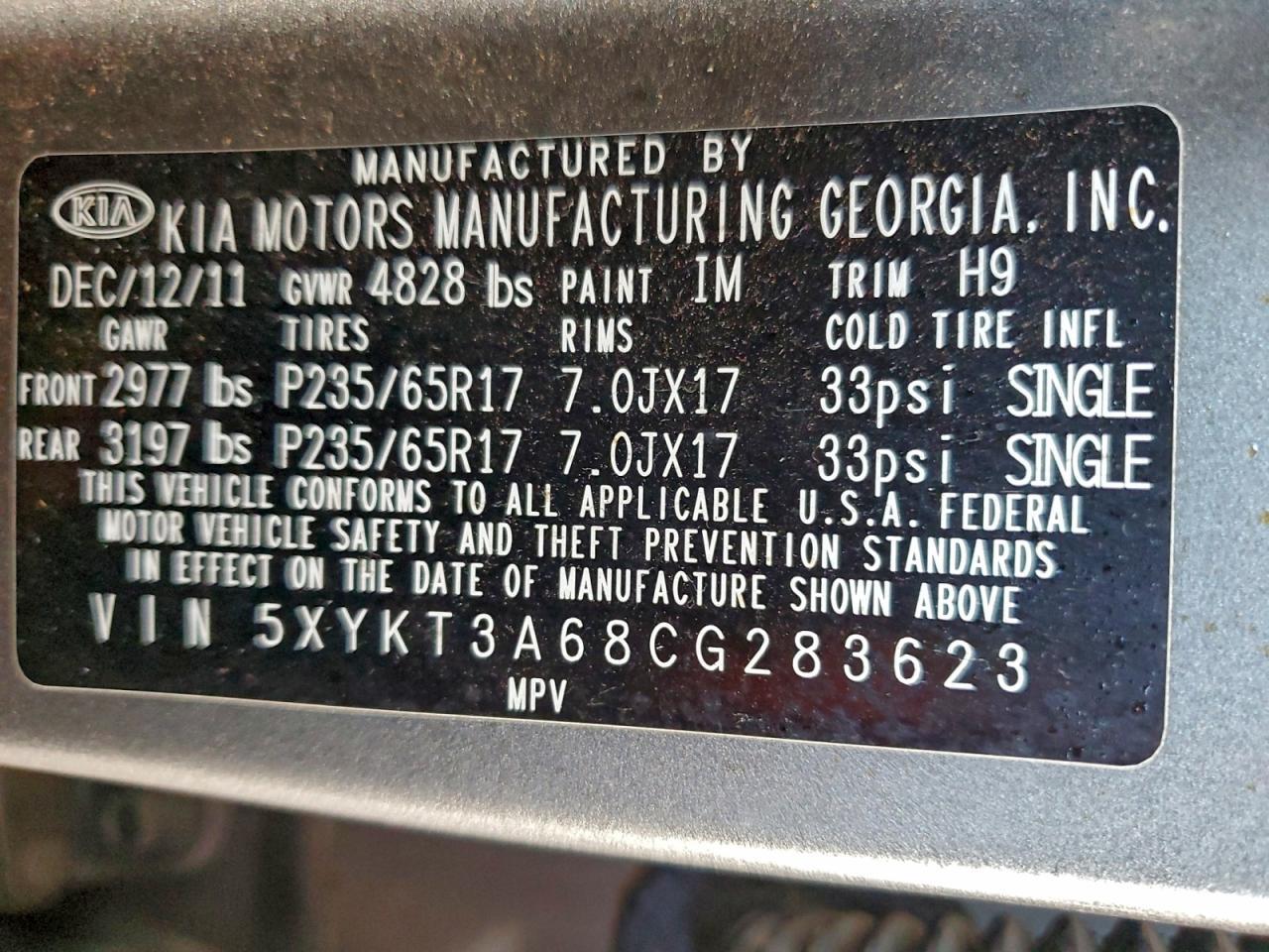 2012 KIA SORENTO
