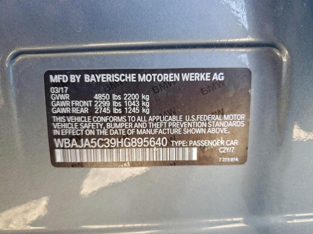 2017 BMW 5 series