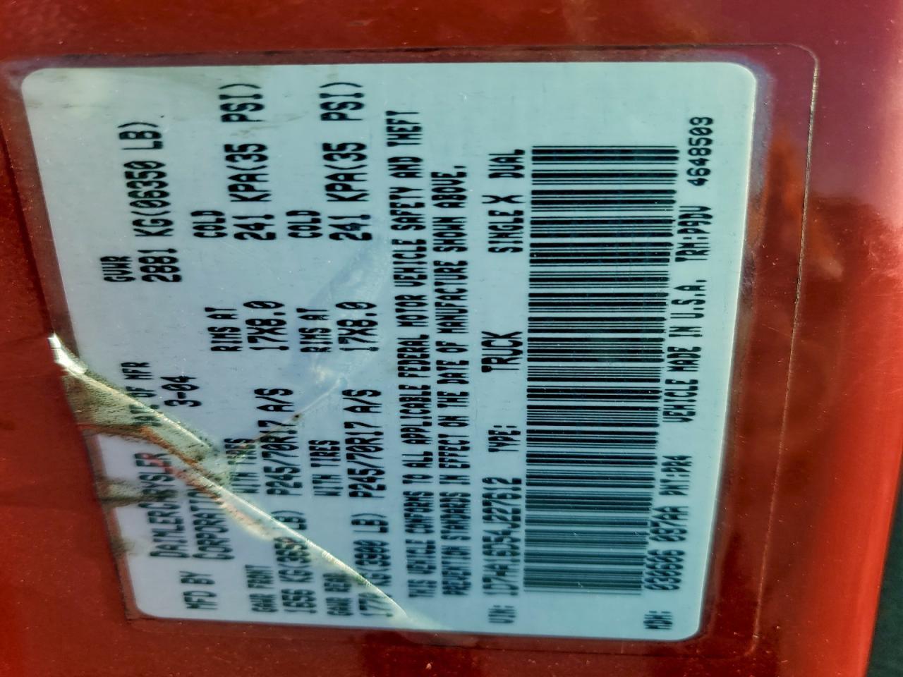 2004 DODGE RAM 1500