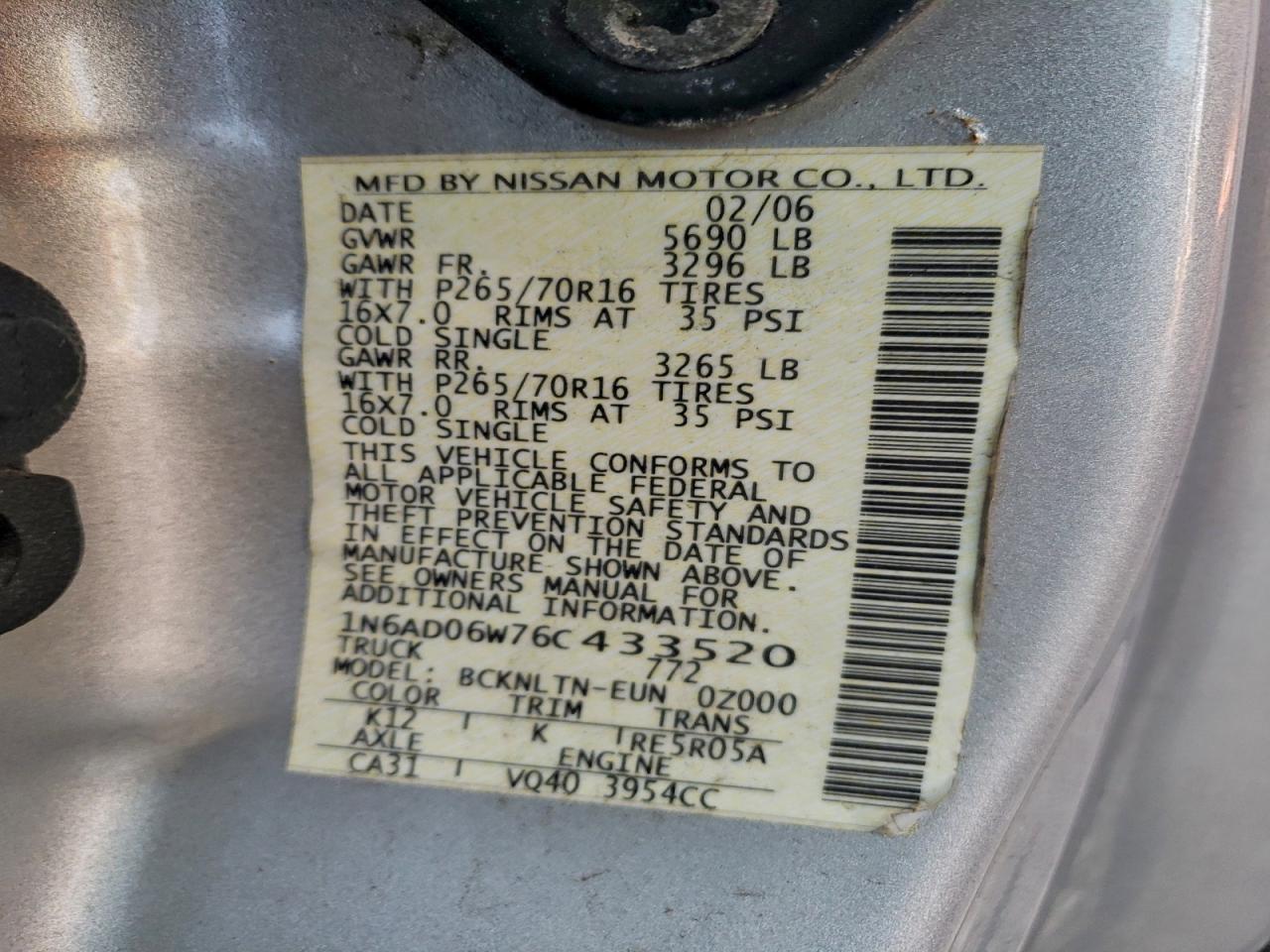 2006 NISSAN Frontier
